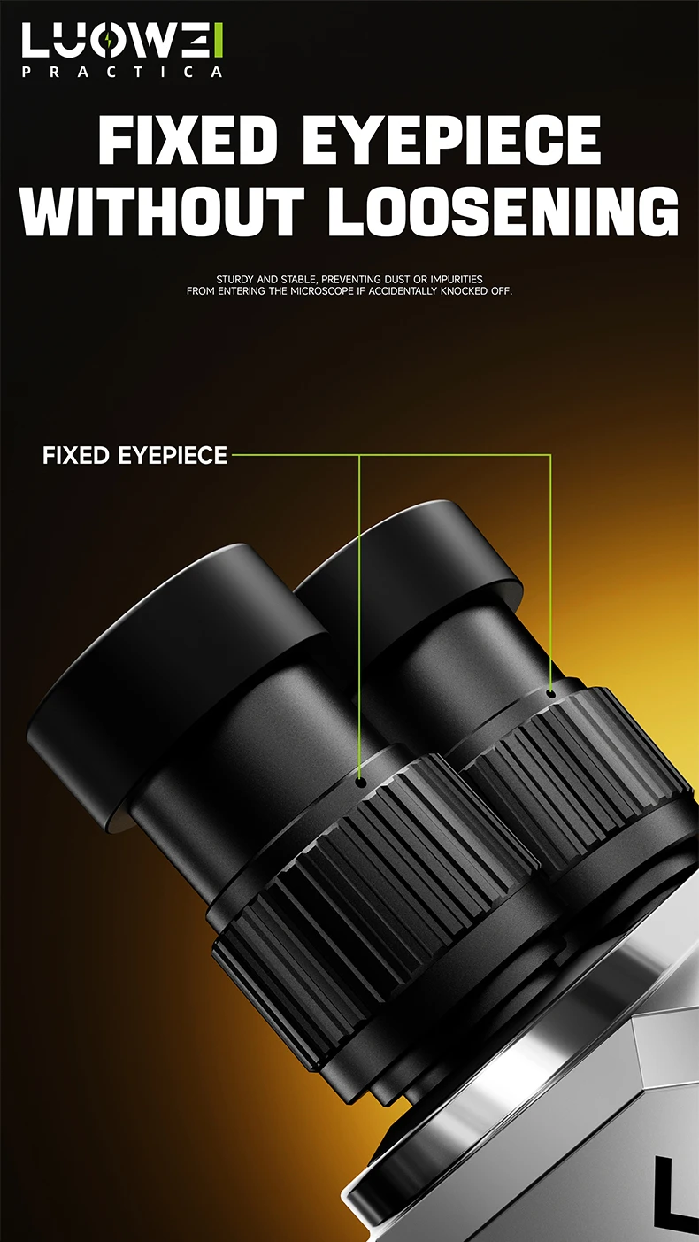 LUOWEI Geek Future LW-TR03-B3TV Trinocular Stereo Microscope | 7X–68X HD Microscope for Mobile Phone Repair - Image 9