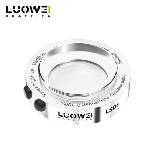 LUOWEI LW-LS01 LED Microscope Ring Light with 26 adjustable LED beads, Type-C powered microscope lamp for PCB inspection, IC soldering, mobile phone repair, and electronics microscopy.