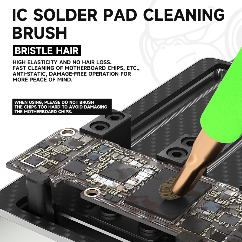 LUOWEI LW-BR01 IC Solder Pad Cleaning Brush Set | Steel Wire | Bristle Brush for PCB Repair - Image 2