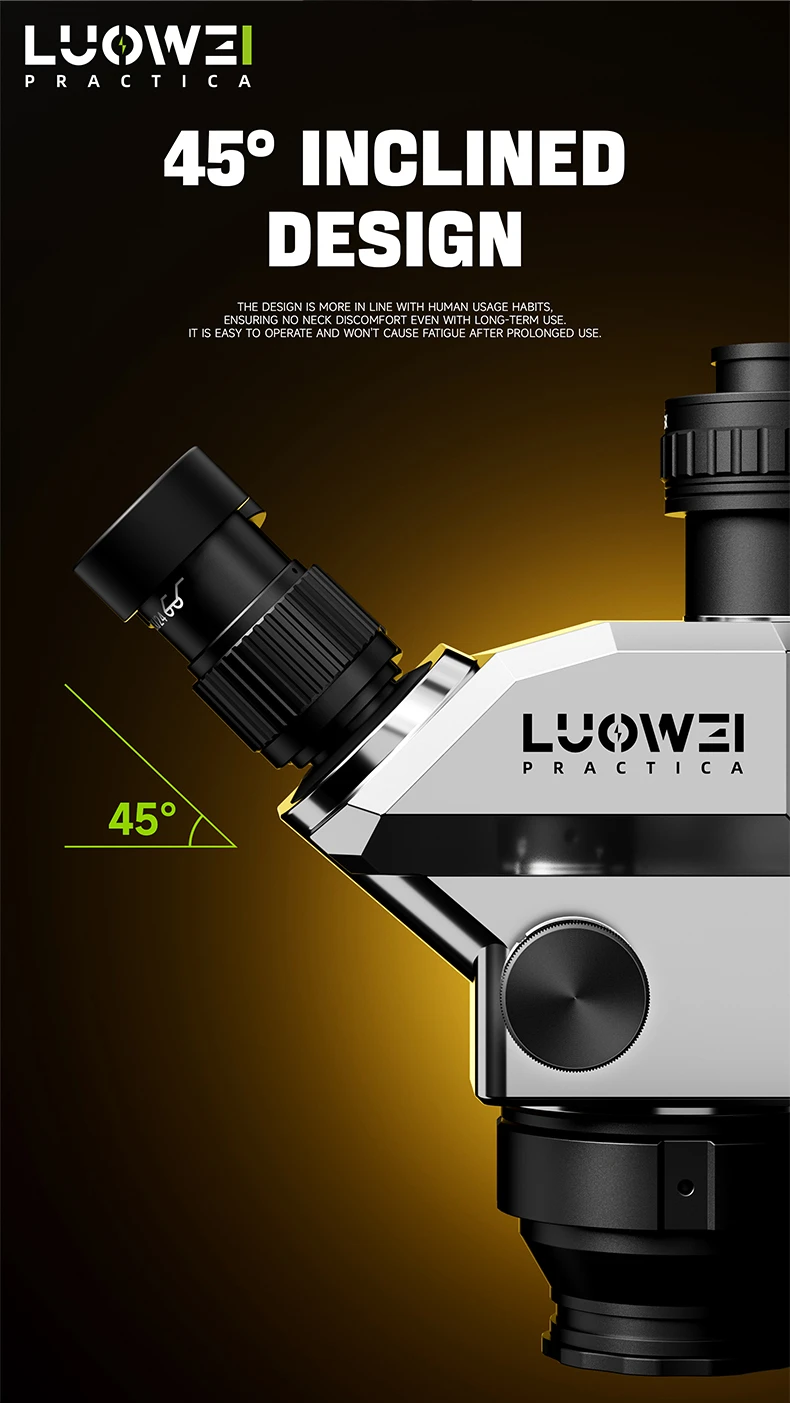 LUOWEI Geek Future LW-TR03-B3TV Trinocular Stereo Microscope | 7X–68X HD Microscope for Mobile Phone Repair - Image 11