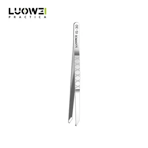 LUOWEI IS-30 Motherboard Layered Tweezers with 35-degree angled precision tip for PCB motherboard repair, IC chip positioning, soldering, and mobile phone repair.