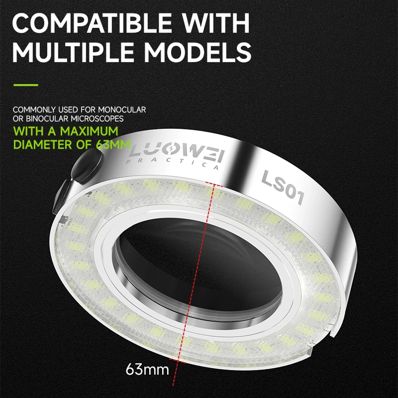 LUOWEI LW-LS01 LED Microscope Ring Light | 26 LED Adjustable Microscope Lamp for Mobile Repair - Image 5