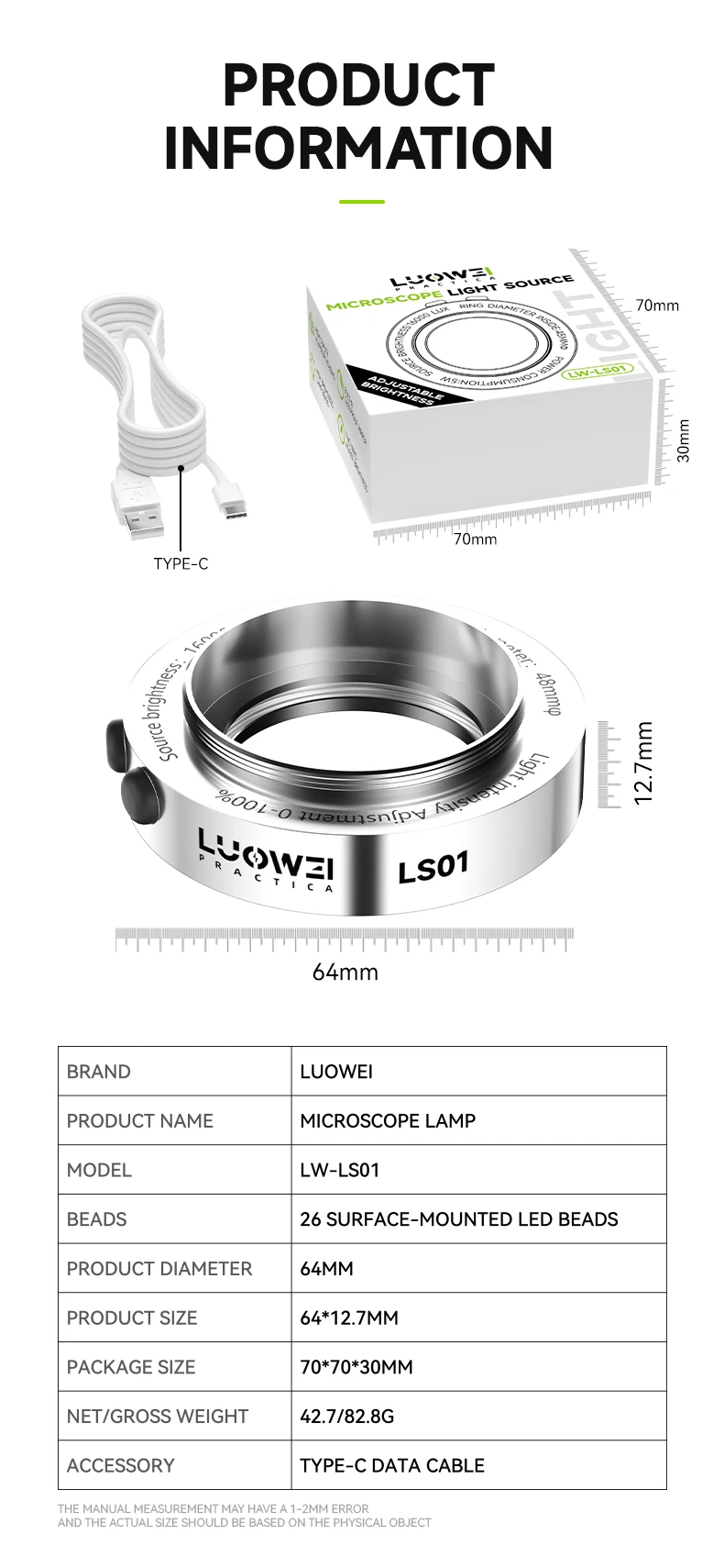 LUOWEI LW-LS01 LED Microscope Ring Light | 26 LED Adjustable Microscope Lamp for Mobile Repair - Image 6