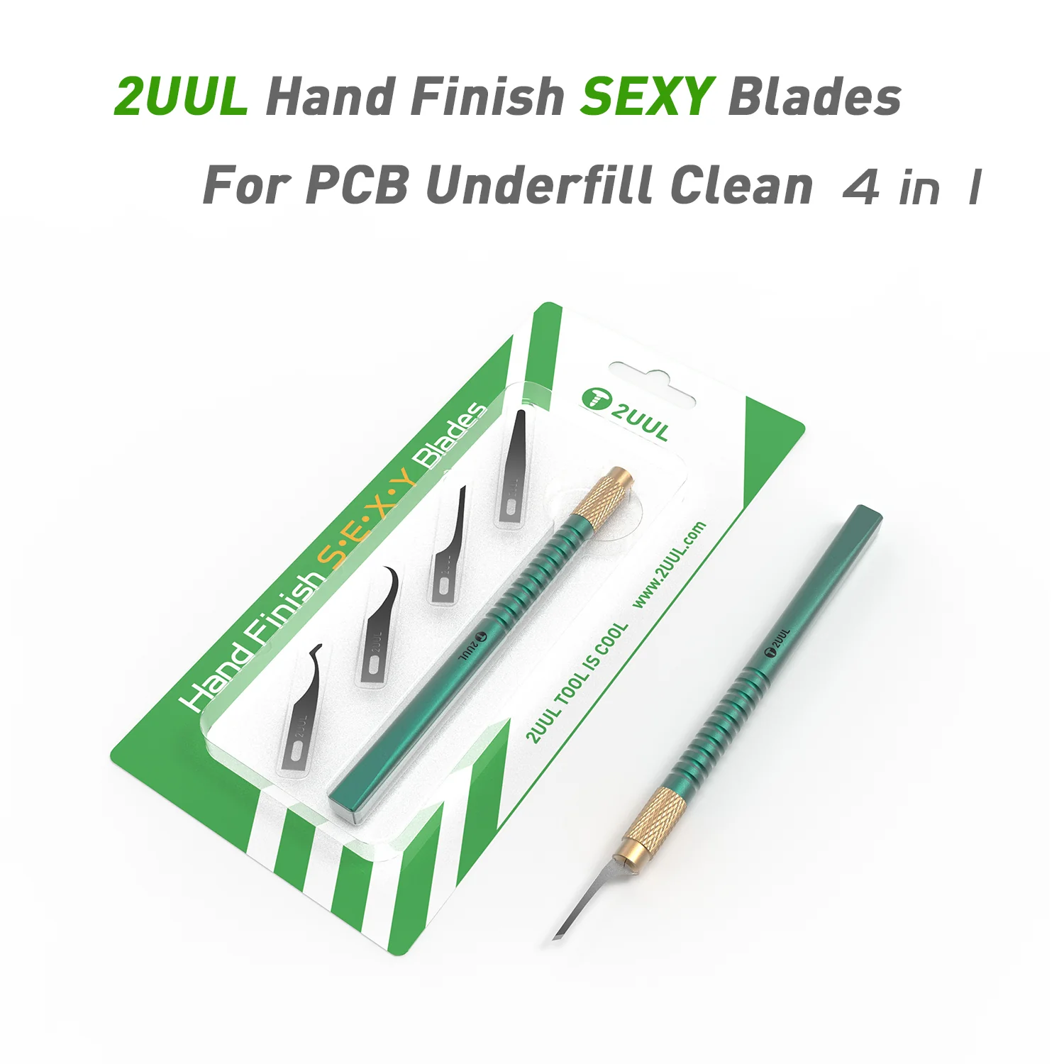 2UUL DA11 Hand Finish S.E.X.Y Blades Set 4-in-1 PCB Underfill Clean Tool for Mobile Phone Motherboard Repair - Image 4