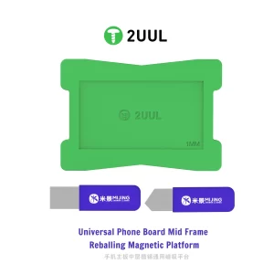 2UUL BH11 Universal Phone Board Mid Frame Reballing Magnetic Platform with magnetic PCB holder for smartphone motherboard repair, BGA reballing, solder paste application, and microsoldering.
