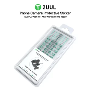 2UUL DA30 Phone Camera Protective Sticker pack containing 1000 protective stickers in 7mm and 12mm sizes for protecting smartphone camera lenses during mobile phone repair, refurbishment, and servicing.