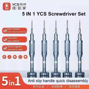 YCS Y101 5-in-1 precision screwdriver set with magnetic heads for mobile phone and motherboard repair